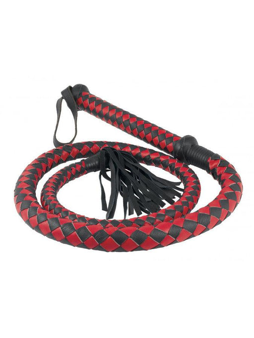 Rimba - Lange Bullwhip - 200 cm - Rood/Zwart-Erotiekvoordeel.nl