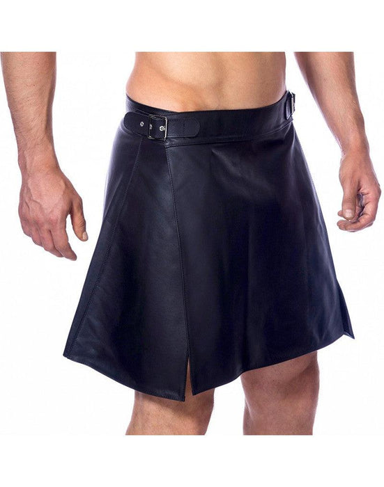 Rimba - Lederen Heren Rok - Kilt - Zwart-Erotiekvoordeel.nl