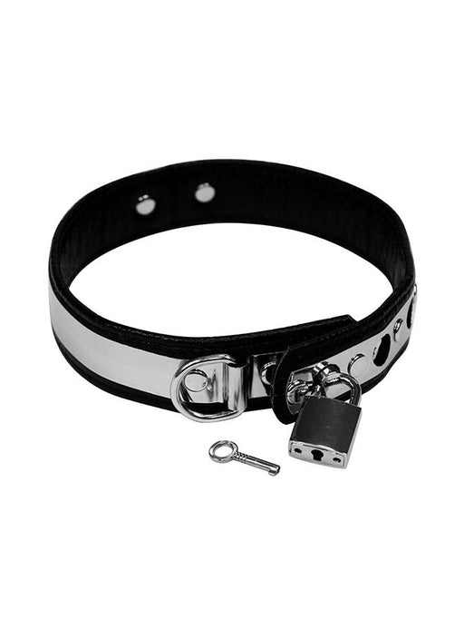 Rimba - Leren Collar Met Metaal En hangslot 3 cm Breed-Erotiekvoordeel.nl