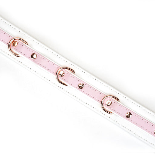 Liebe Seele - Fairy - Leren Collar met Leiband - Roze/Wit-Erotiekvoordeel.nl