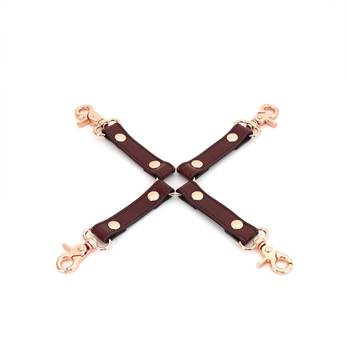 Liebe Seele - Wine Red Leren hogtie Met clips - exclusief En Luxe ontwerp - wijnrood-Erotiekvoordeel.nl