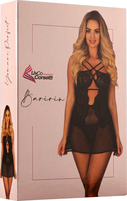 LivCo - Baririn - Babydoll - Zwart-Erotiekvoordeel.nl