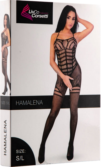 LivCo - Hamalena - Bodystocking - One Size - Zwart-Erotiekvoordeel.nl