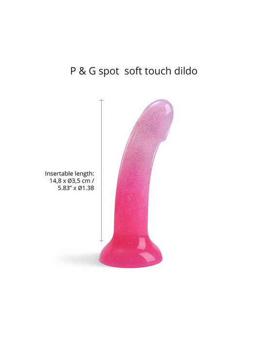 Love to Love - Dildo - Dildoll Sunrise - Buigbaar - Siliconen - Met Glitters - Roze-Erotiekvoordeel.nl