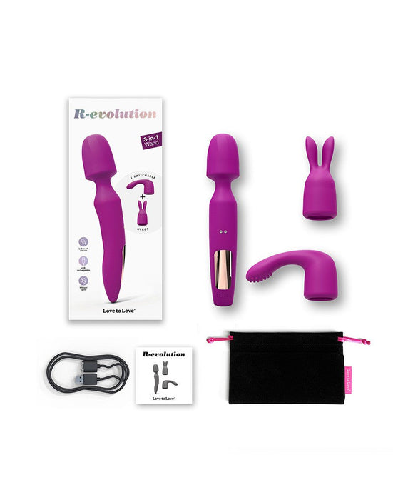 Love to Love - R-Evolution Wand Vibrator Set Met 2 verwisselbare opzetstukken - Roze-Erotiekvoordeel.nl