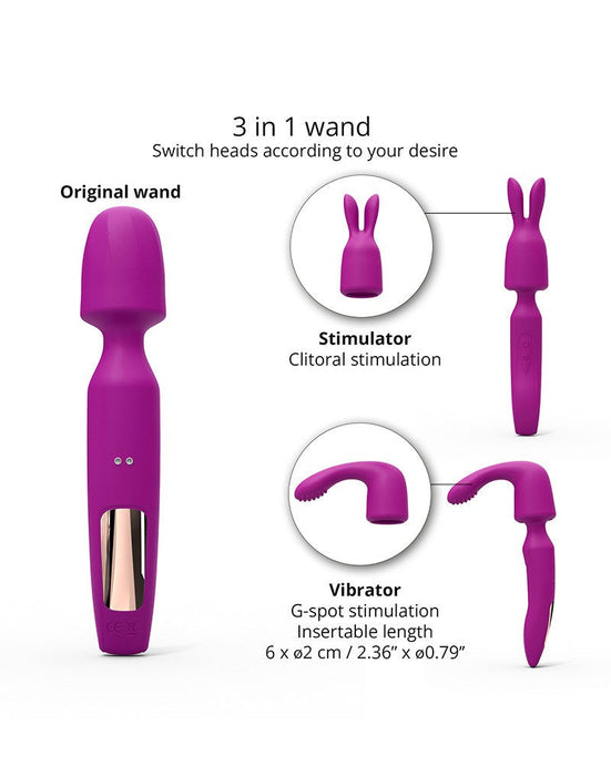 Love to Love - R-Evolution Wand Vibrator Set Met 2 verwisselbare opzetstukken - Roze-Erotiekvoordeel.nl