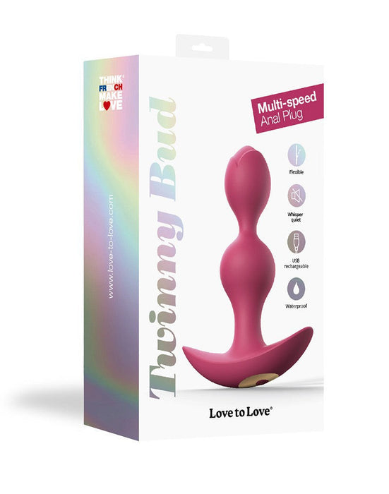 Love to Love - Twinny Bud - Buigbare Vibrerende Buttplug - Roze-Erotiekvoordeel.nl