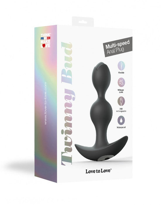 Love to Love - Twinny Bud - Buigbare Vibrerende Buttplug - Zwart-Erotiekvoordeel.nl