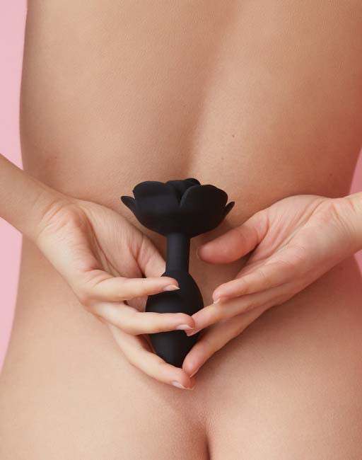 Love to Love - Open Roos Buttplug - Maat L - Zwart-Erotiekvoordeel.nl