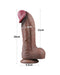 LoveToy - Dildo - Dubbellaagse Siliconen Dildo XXL - Lengte 28 cm - Diameter 7.4 cm - Bruin-Erotiekvoordeel.nl