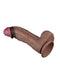 LoveToy - Dildo - Dubbellaagse Siliconen Dildo XXL - Lengte 28 cm - Diameter 7.4 cm - Bruin-Erotiekvoordeel.nl