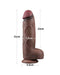 LoveToy - Dildo - Dubbellaagse Siliconen Dildo XXL - Lengte 31 cm - Diameter 7.6 cm - Bruin-Erotiekvoordeel.nl