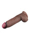 LoveToy - Dildo - Dubbellaagse Siliconen Dildo XXL - Lengte 31 cm - Diameter 7.6 cm - Bruin-Erotiekvoordeel.nl