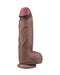 LoveToy - Dildo - Dubbellaagse Siliconen Dildo XXL - Lengte 31 cm - Diameter 7.6 cm - Bruin-Erotiekvoordeel.nl