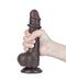 LoveToy - Dildo Met Sliding Skin Technologie - 19,5 cm x Ø 3,6 cm - Zwart-Erotiekvoordeel.nl