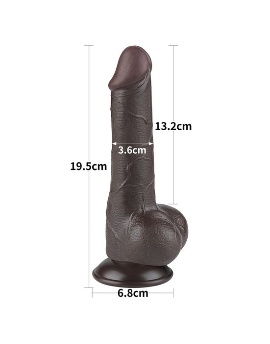 LoveToy - Dildo Met Sliding Skin Technologie - 19,5 cm x Ø 3,6 cm - Zwart-Erotiekvoordeel.nl