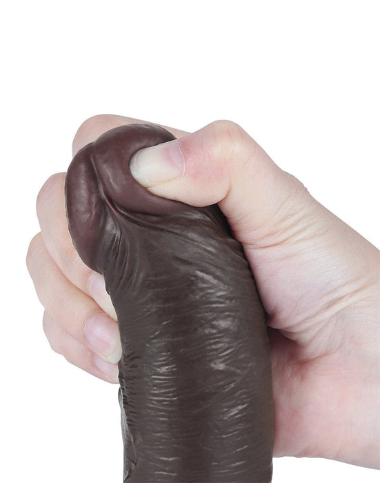 LoveToy - Dildo Met Sliding Skin Technologie - 20 cm x Ø 3,8 cm - Bruin-Erotiekvoordeel.nl