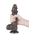 LoveToy - Dildo Met Sliding Skin Technologie - 20 cm x Ø 3,9 cm - Bruin-Erotiekvoordeel.nl