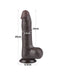 LoveToy - Dildo Met Sliding Skin Technologie - 20 cm x Ø 3,9 cm - Bruin-Erotiekvoordeel.nl