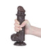 LoveToy - Dildo Met Sliding Skin Technologie - 20,8 cm x Ø 4 cm - Bruin-Erotiekvoordeel.nl