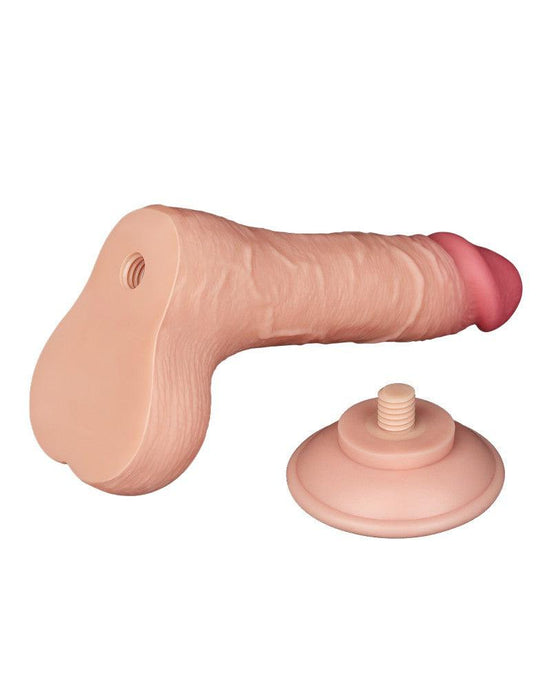 LoveToy - Dubbellaags Dildo - Glijdende Huid Dildo - Lengte 19.5 cm - Diameter 3.7 cm - Lichte Huidskleur-Erotiekvoordeel.nl