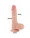 LoveToy - Dubbellaags Dildo - Glijdende Huid Dildo - Lengte 19.5 cm - Diameter 3.7 cm - Lichte Huidskleur-Erotiekvoordeel.nl