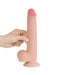 LoveToy - Dubbellaags Dildo - Glijdende Huid Dildo - Lengte 22 cm - Diameter Ø 3.7 cm - Lichte Huidskleur-Erotiekvoordeel.nl