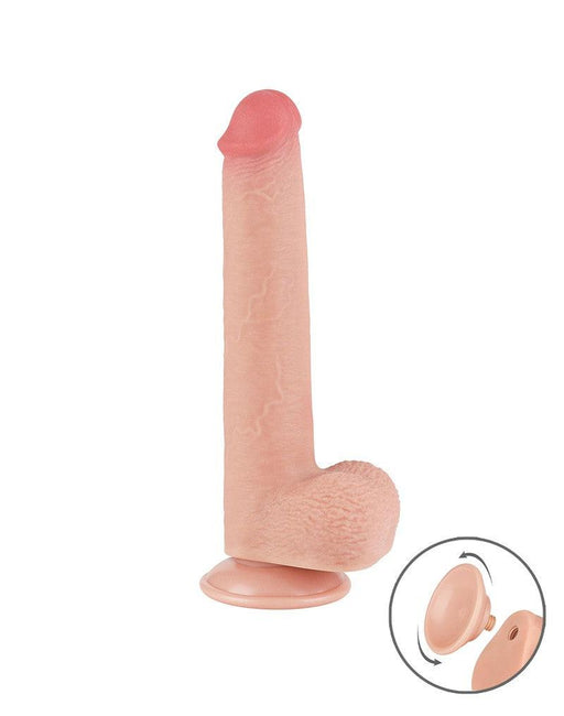 LoveToy - Dubbellaags Dildo - Glijdende Huid Dildo - Lengte 22 cm - Diameter Ø 3.7 cm - Lichte Huidskleur-Erotiekvoordeel.nl