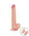 LoveToy - Dubbellaags Dildo - Glijdende Huid Dildo - Lengte 22 cm - Diameter Ø 3.7 cm - Lichte Huidskleur-Erotiekvoordeel.nl