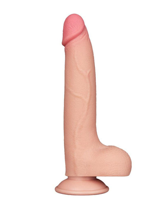 LoveToy - Dubbellaags Dildo - Glijdende huid Dildo - Lengte 20 cm - Diameter 4 cm - Lichte Huidskleur - TPE-Erotiekvoordeel.nl