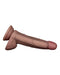 LoveToy - Dubbellaags Siliconen Dildo - 18,5 cm x Ø 3,7 cm - Bruin-Erotiekvoordeel.nl