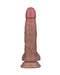 LoveToy - Dubbellaags Siliconen Dildo - 18,5 cm x Ø 3,7 cm - Bruin-Erotiekvoordeel.nl