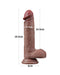 LoveToy - Dubbellaags Siliconen Dildo - 19,5 cm x Ø 3,7 cm - Bruin-Erotiekvoordeel.nl