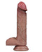 LoveToy - Dubbellaags Siliconen Dildo - 19,5 cm x Ø 3,7 cm - Bruin-Erotiekvoordeel.nl