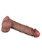 LoveToy - Dubbellaags Siliconen Dildo - 19,5 cm x Ø 3,7 cm - Bruin-Erotiekvoordeel.nl