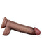 LoveToy - Dubbellaags Siliconen Dildo - 19,5 cm x Ø 3,7 cm - Bruin-Erotiekvoordeel.nl