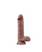 LoveToy - Dubbellaags Siliconen Dildo - 19,5 cm x Ø 3,7 cm - Bruin-Erotiekvoordeel.nl