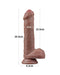 LoveToy - Dubbellaags Siliconen Dildo - 20,5 cm x Ø 4 cm - Bruin-Erotiekvoordeel.nl