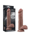 LoveToy - Dubbellaags Siliconen Dildo - 20,5 cm x Ø 4 cm - Bruin-Erotiekvoordeel.nl