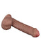 LoveToy - Dubbellaags Siliconen Dildo - 20,5 cm x Ø 4 cm - Bruin-Erotiekvoordeel.nl