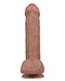 LoveToy - Dubbellaags Siliconen Dildo - 20,5 cm x Ø 4 cm - Bruin-Erotiekvoordeel.nl