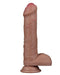 LoveToy - Dubbellaags Siliconen Dildo - 20,5 cm x Ø 4 cm - Bruin-Erotiekvoordeel.nl