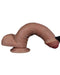 LoveToy - Dubbellaags Siliconen Dildo - 20,5 cm x Ø 4 cm - Bruin-Erotiekvoordeel.nl