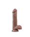 LoveToy - Dubbellaags Siliconen Dildo - 20,5 cm x Ø 4 cm - Bruin-Erotiekvoordeel.nl