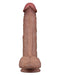 LoveToy - Dubbellaags Siliconen Dildo - 21,5 cm x Ø 4,2 cm - Bruin-Erotiekvoordeel.nl