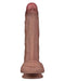 LoveToy - Dubbellaags Siliconen Dildo - 22 cm x Ø 4,2 cm - Bruin-Erotiekvoordeel.nl