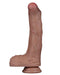 LoveToy - Dubbellaags Siliconen Dildo - 22 cm x Ø 4,2 cm - Bruin-Erotiekvoordeel.nl