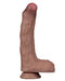 LoveToy - Dubbellaags Siliconen Dildo - 22 cm x Ø 4,2 cm - Bruin-Erotiekvoordeel.nl