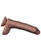 LoveToy - Dubbellaags Siliconen Dildo - 22 cm x Ø 4,2 cm - Bruin-Erotiekvoordeel.nl