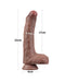 LoveToy - Dubbellaags Siliconen Dildo - 22 cm x Ø 4,2 cm - Bruin-Erotiekvoordeel.nl